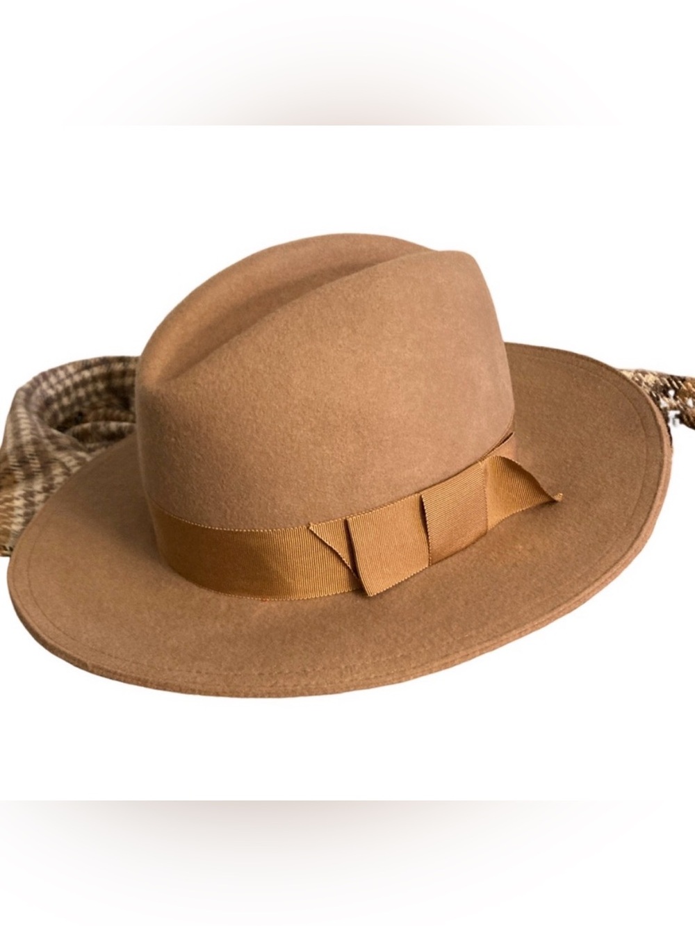 Importina 100% Wool Vintage Fedora Hat Khaki Tan Color Felt Comfort Jazz